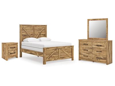 Signature Design by Ashley Maystonna Queen Crossbuck Panel Bed, Dresser, Mirror and Nightstand - PCB1580B8