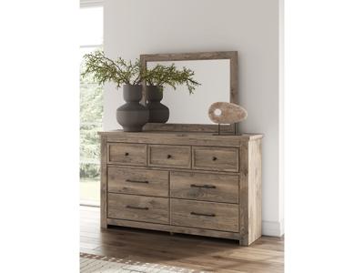 Signature Design by Ashley Rusticott Queen Poster Bed, Dresser, Mirror and Nightstand - PCB2260B13