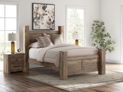 Signature Design by Ashley Rusticott Queen Poster Bed, Dresser, Mirror and Nightstand - PCB2260B13