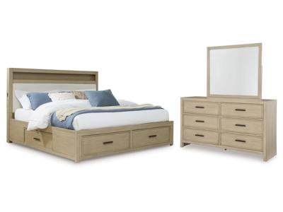 Signature Design by Ashley Calmoro Queen Bookcase Bed, Dresser and Mirror - B602B5