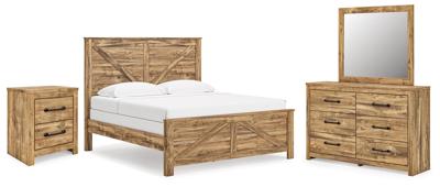 Signature Design by Ashley Maystonna King Crossbuck Panel Bed, Dresser, Mirror and Nightstand - PCB1580B9