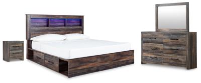 Signature Design by Ashley Drystan King Panel Storage Bed, Dresser, Mirror and Nightstand - B211B124