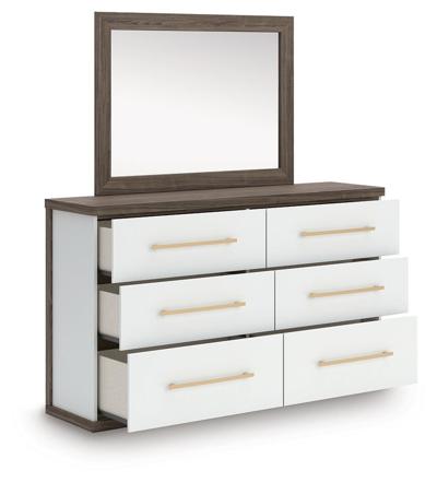 Signature Design by Ashley Kendanport King Upholstered Bed, Dresser and Mirror - PCB1108B14