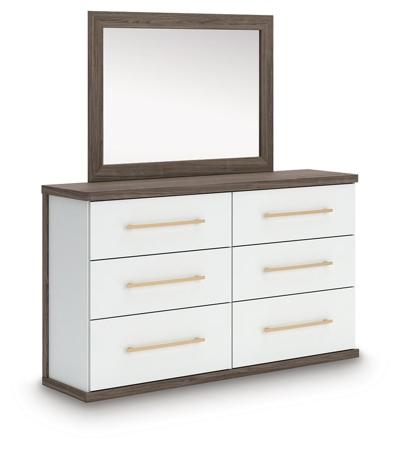 Signature Design by Ashley Kendanport King Upholstered Bed, Dresser and Mirror - PCB1108B14