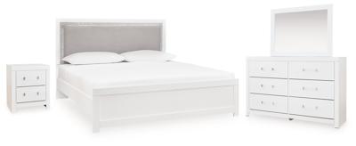 Signature Design by Ashley Maeling Queen Upholstered Panel Bed, Dresser, Mirror and Nightstand - PCB1119B10