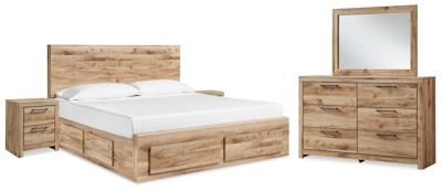 Signature Design by Ashley Hyanna Queen Panel Storage Bed, Dresser, Mirror and 2 Nightstands - B1050B71