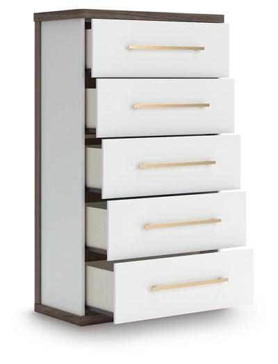 Signature Design by Ashley Kendanport King Upholstered Bed, Dresser, Mirror and Chest - B1108B16