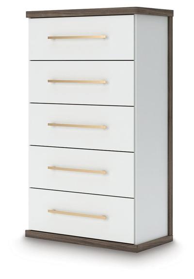 Signature Design by Ashley Kendanport King Upholstered Bed, Dresser, Mirror and Chest - B1108B16