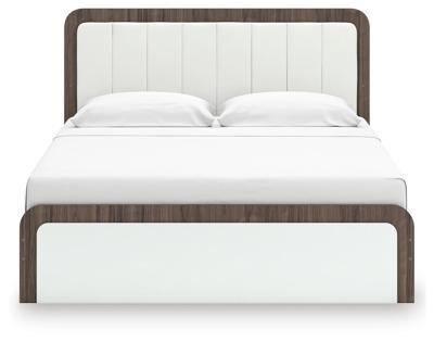 Signature Design by Ashley Kendanport King Upholstered Bed, Dresser, Mirror and Chest - B1108B16