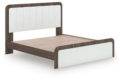 Signature Design by Ashley Kendanport King Upholstered Bed, Dresser, Mirror and Chest - B1108B16