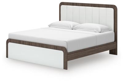 Signature Design by Ashley Kendanport King Upholstered Bed, Dresser, Mirror and Chest - B1108B16