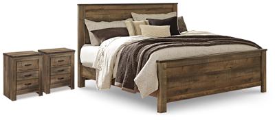 Signature Design by Ashley Trinell King Panel Bed and 2 Nightstands - B446B107