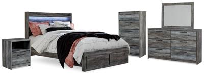 Signature Design by Ashley Baystorm Queen Panel Storage Bed, Dresser, Mirror, Chest and Nightstand - B221B104