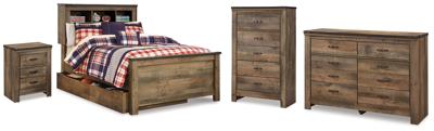 Signature Design by Ashley Trinell Full Bookcase Storage Bed, Dresser, Chest and Nightstand - B446B108