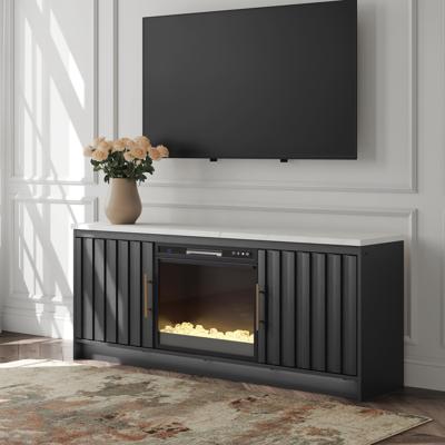 Signature Design by Ashley Cadmori 63" TV Stand with Electric Fireplace - W2616W1