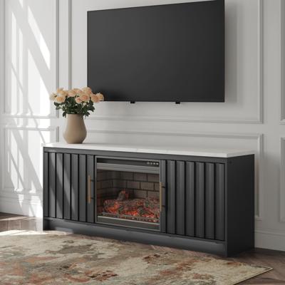 Signature Design by Ashley Cadmori 63" TV Stand with Electric Fireplace - W2616W2