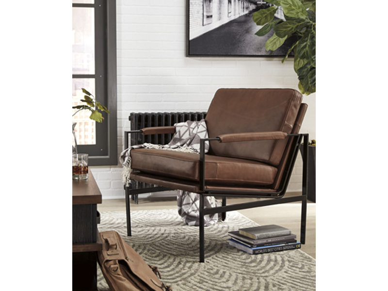 Signature Design by Ashley Puckman Accent Chair in Brown/Silver Finish - A3000193