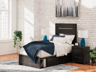 Signature Design by Ashley Hollivern Twin Panel Bed with Storage - PCB2108B18