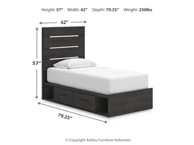 Signature Design by Ashley Hollivern Twin Panel Bed with Storage - PCB2108B18