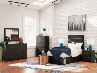 Signature Design by Ashley Hollivern Twin Panel Bed with Storage - PCB2108B18