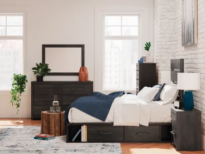 Signature Design by Ashley Hollivern Twin Panel Bed with Storage - PCB2108B18