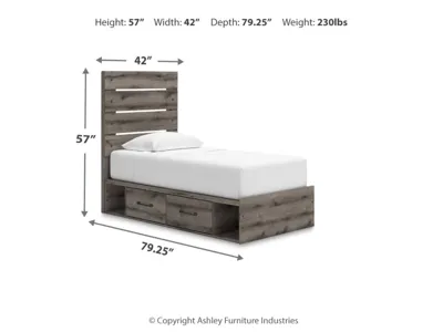 Signature Design by Ashley Graystorm Twin Panel Bed with Storage - PCB2405B19