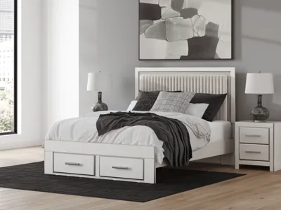 Signature Design by Ashley Zuraleus Queen Upholstered Panel Platform Storage Bed - PCB3381B4