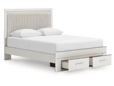 Signature Design by Ashley Zuraleus Queen Upholstered Panel Platform Storage Bed - PCB3381B4