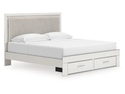 Signature Design by Ashley Zuraleus King Upholstered Panel Platform Storage Bed - PCB3381B9