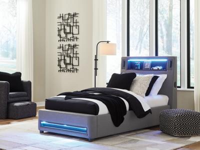Signature Design by Ashley Finigale Twin Upholstered Bed with Wireless Audio - PCB2721B23