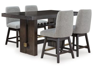 Signature Design by Ashley Burkhaus Counter Height Dining Table and 4 Barstools - D984D5