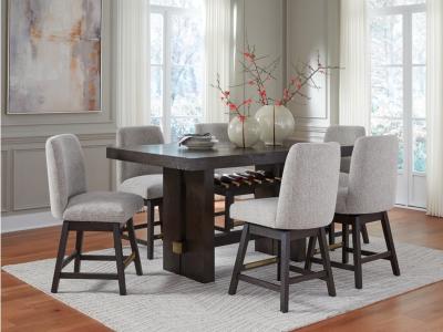Signature Design by Ashley Burkhaus Counter Height Dining Table and 6 Barstools - D984D6