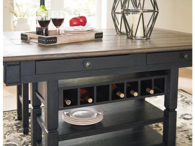 Signature Design by Ashley Tyler Creek Counter Height Dining Table and 4 Barstools and Bench - D736D8