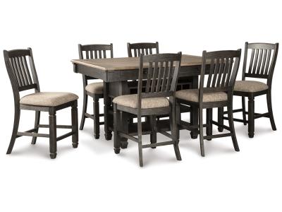 Signature Design by Ashley Tyler Creek Counter Height Dining Table and 6 Barstools - D736D5