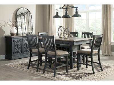 Signature Design by Ashley Tyler Creek Counter Height Dining Table and 6 Barstools - D736D5