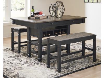 Signature Design by Ashley Tyler Creek Counter Height Dining Table and 4 Barstools with Server - D736D10