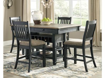 Signature Design by Ashley Tyler Creek Counter Height Dining Table and 4 Barstools with Server - D736D10