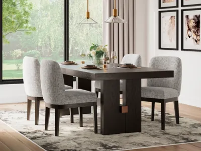 Signature Design by Ashley Burkhaus Dining Table and 4 Chairs - D984D1