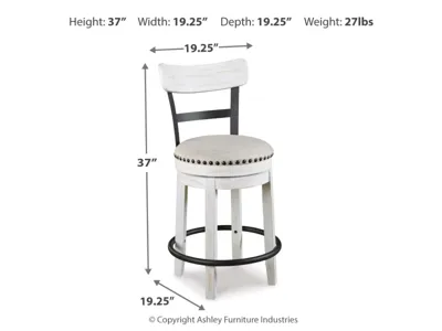 Signature Design by Ashley Valebeck Counter Height Dining Table and 8 Barstools - D546D30