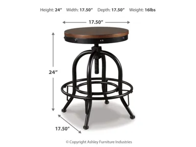 Signature Design by Ashley Valebeck Counter Height Dining Table, 6 Barstools and Server - D546D32
