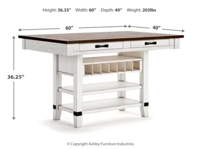 Signature Design by Ashley Valebeck Counter Height Dining Table and 6 Barstools - D546D33