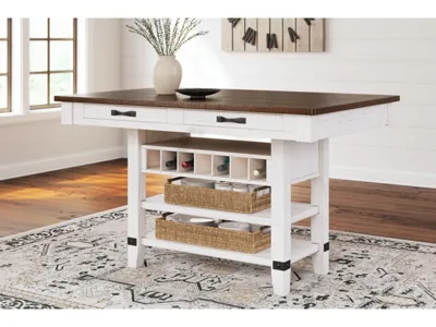 Signature Design by Ashley Valebeck Counter Height Dining Table and 6 Barstools - D546D33