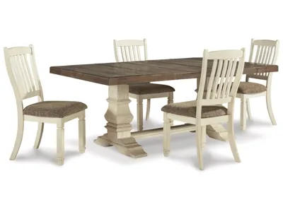 Signature Design by Ashley Bolanburg Extension Dining Table and 4 Chairs - D647D15