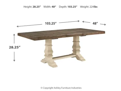 Signature Design by Ashley Bolanburg Extension Dining Table and 4 Chairs - D647D15
