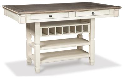 Signature Design by Ashley Bolanburg Counter Height Dining Table and 4 Barstools - D647D41
