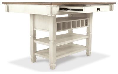 Signature Design by Ashley Bolanburg Counter Height Dining Table and 4 Barstools - D647D41