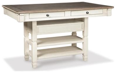 Signature Design by Ashley Bolanburg Counter Height Dining Table and 4 Barstools - D647D41