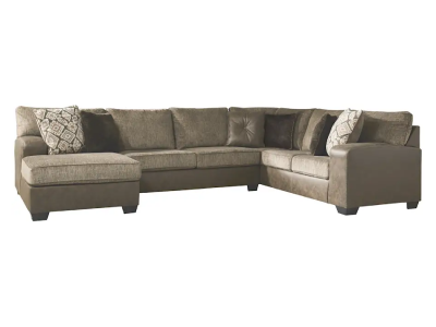Ashley Abalone 3 Piece Left Facing Sectional in Chocolate - Abalone Sectional (Left)