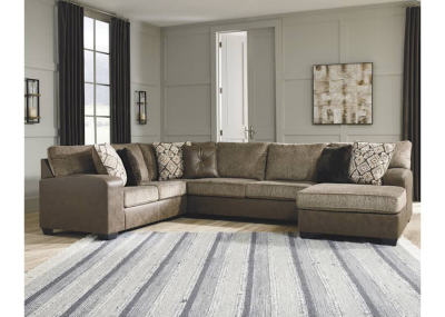Abalone 3 Piece Right Facing Sectional in Chocolate - 91302-K