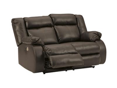 Signature Design by Ashley Denoron Reclining Power Loveseat in Chocolate - 5350574